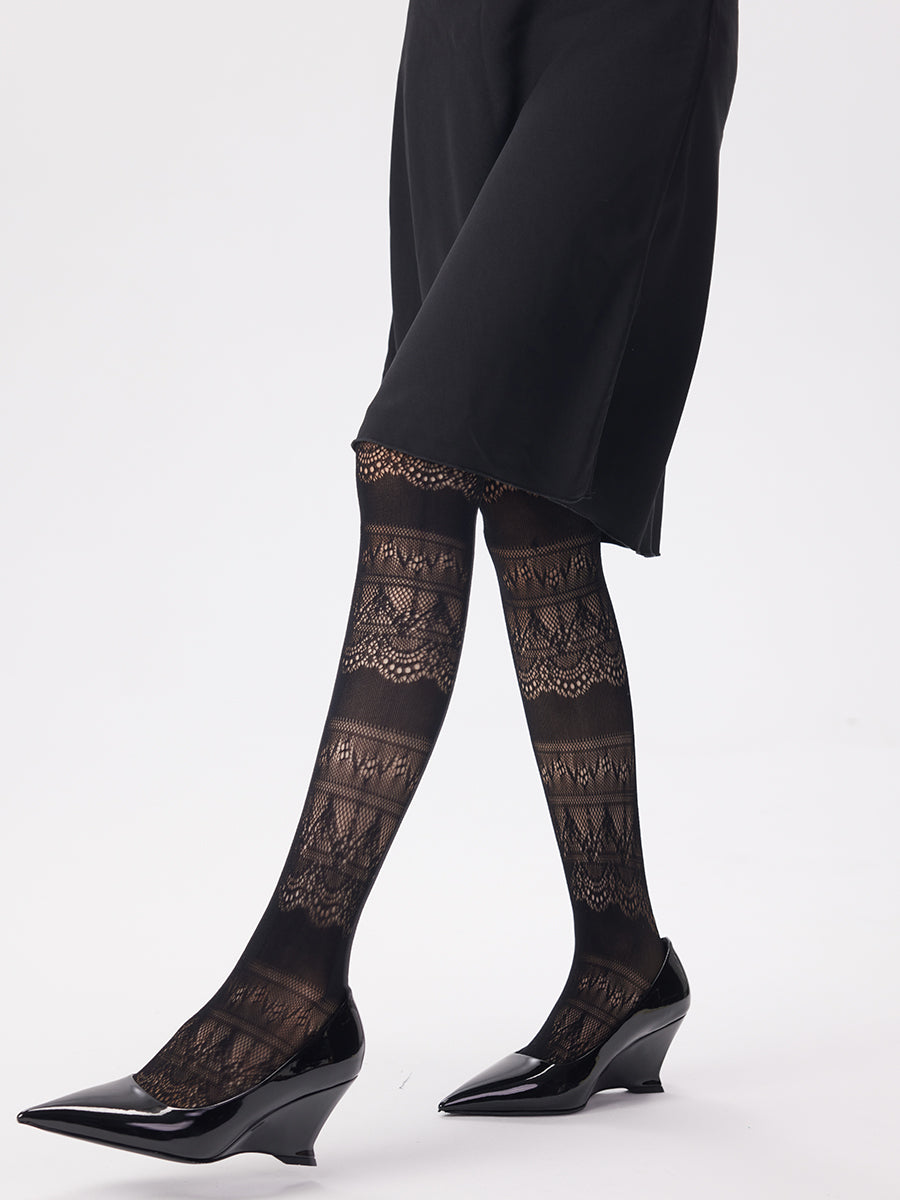 Lace Jacquard Tights