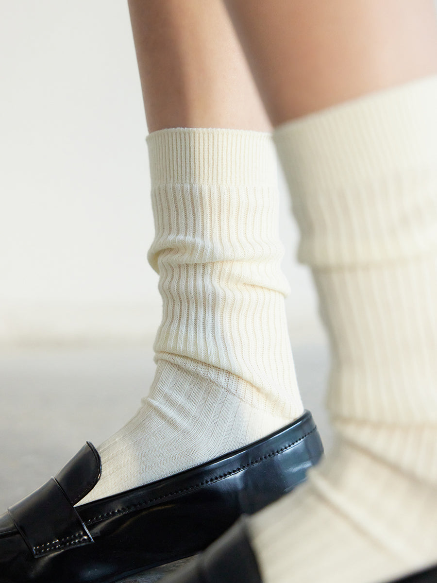 Ribbed Crew Socks
