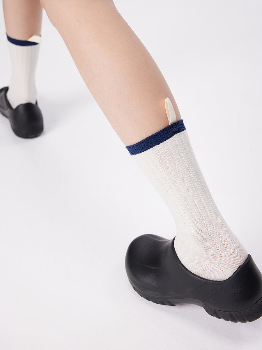Colorblock Ribbed Crew Socks