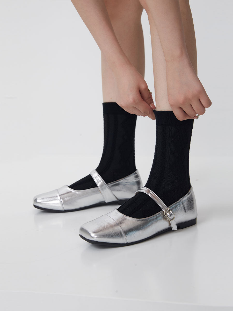Diamond Knit Crew Socks