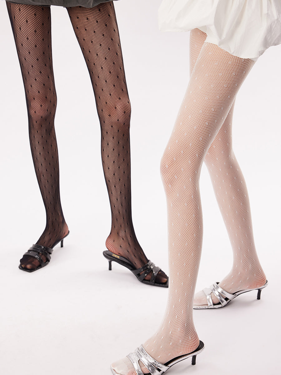 Polka Dots Fishnet Tights