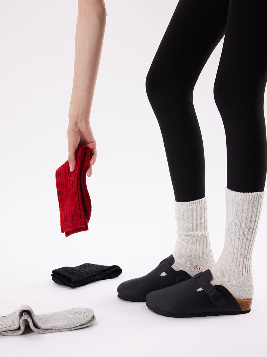 Ribbed Crew Socks