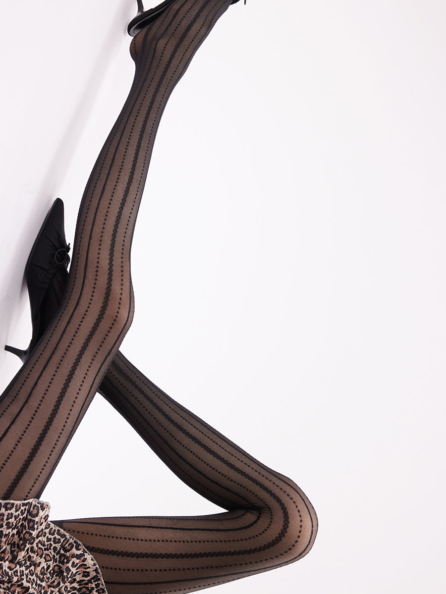 Sheer Dot Stripe Tights