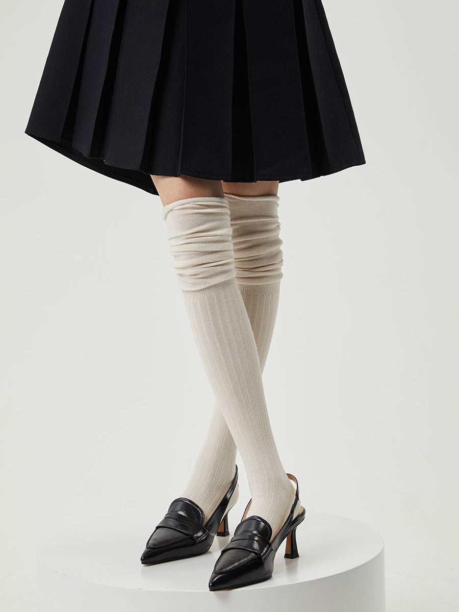 Slouch Ribbed Thigh High Socks