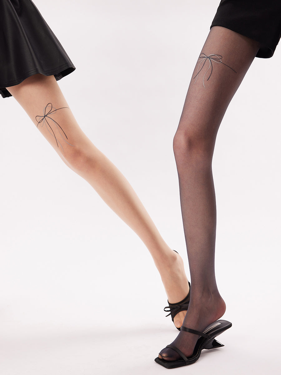 Sheer Bow Tights