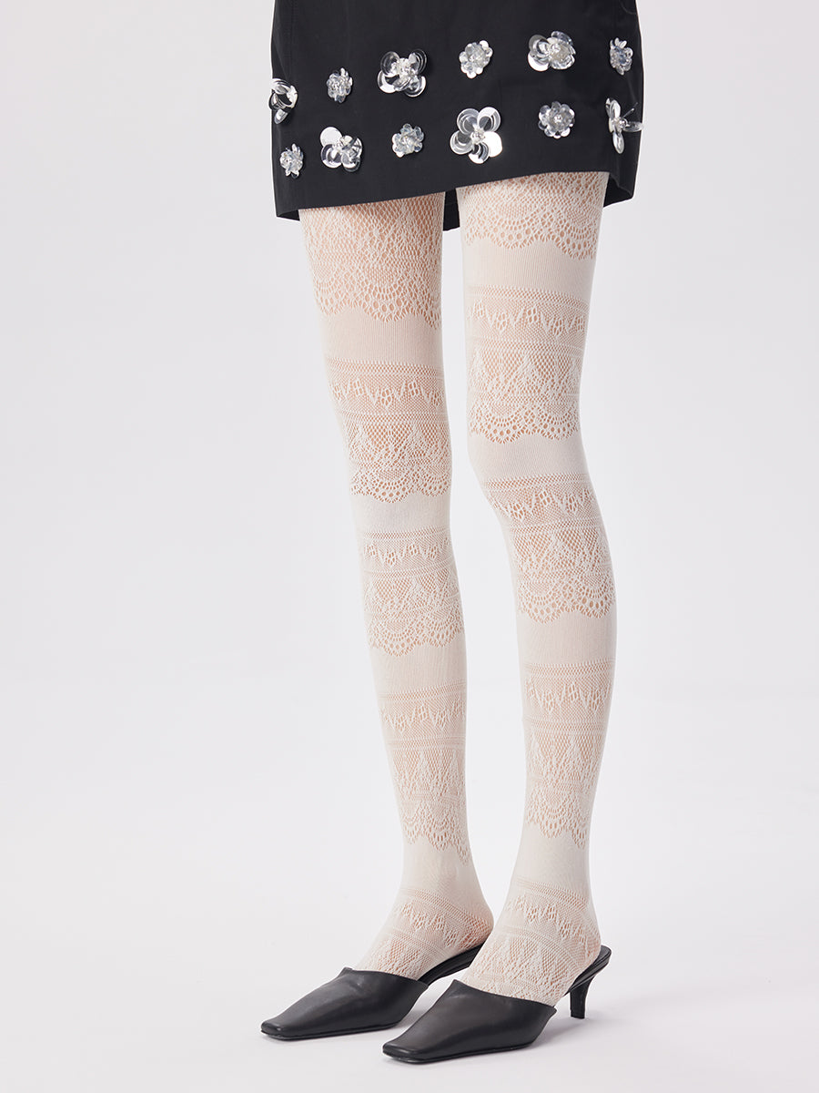 Lace Jacquard Tights