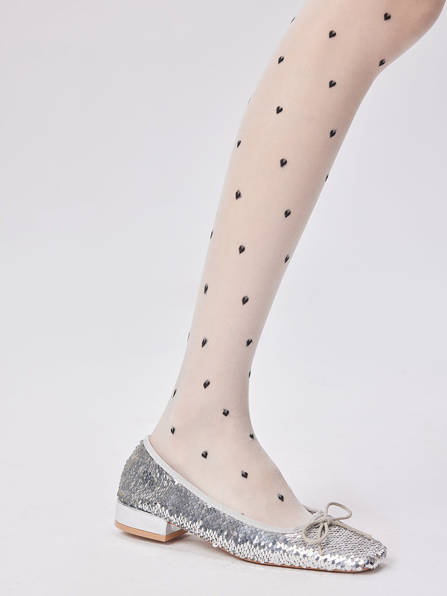 Sheer Mini Heart Tights