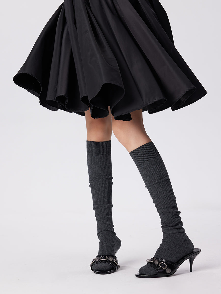Slouch Ribbed Knee High Socks