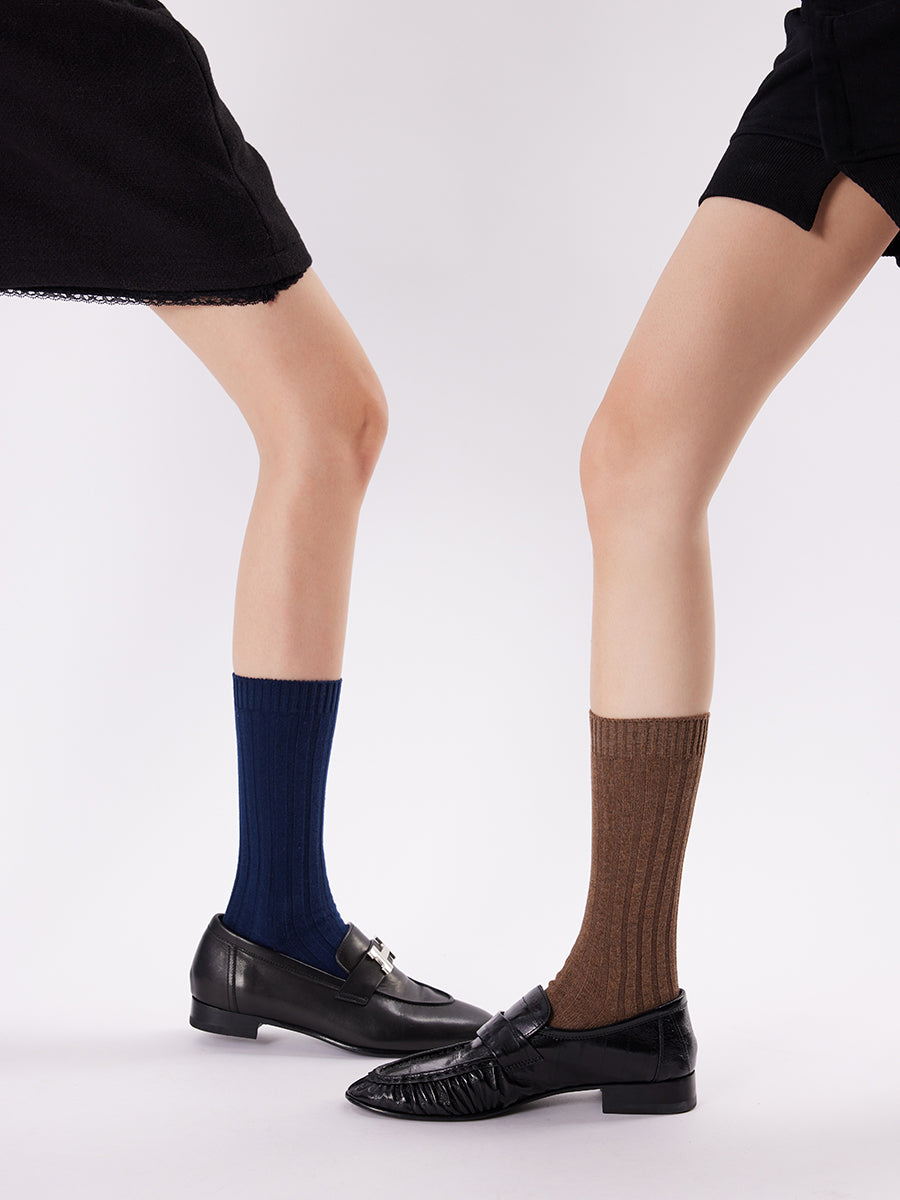 Ribbed Crew Socks
