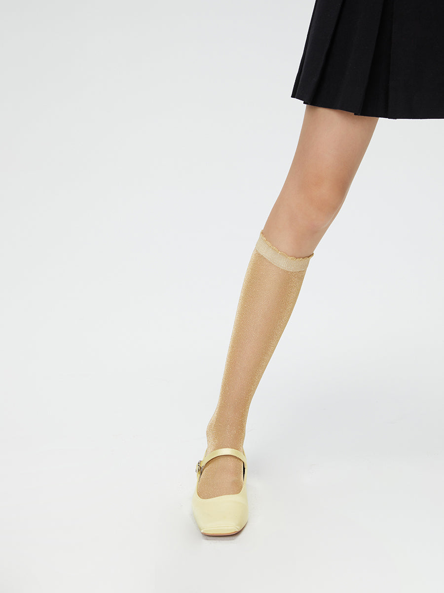 Sheer Glitter Knee High Socks
