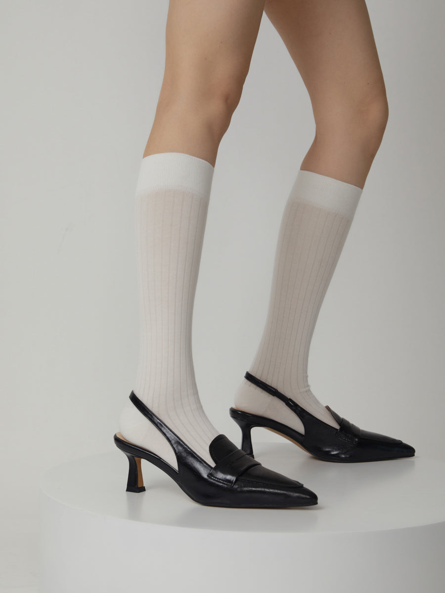 Ribbed Knee High Socks