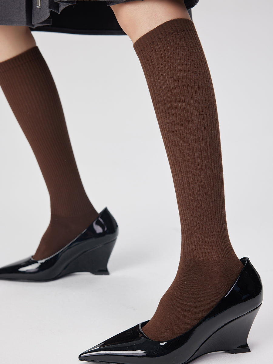 Classic Ribbed Knee High Socks