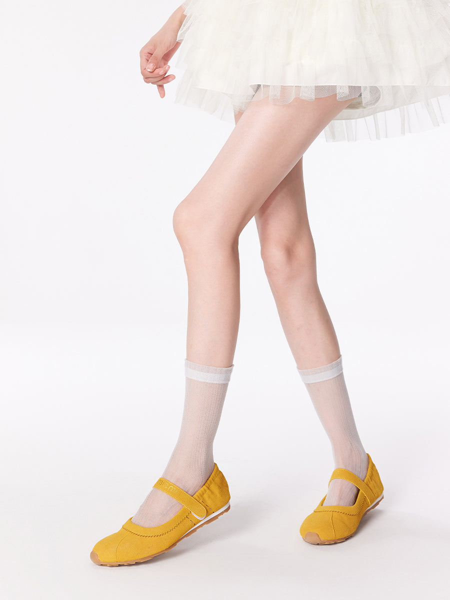 Pinstripe Sheer Crew Socks