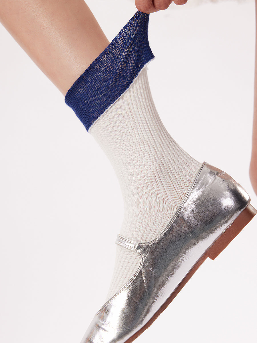 Colorblock Ribbed Crew Socks