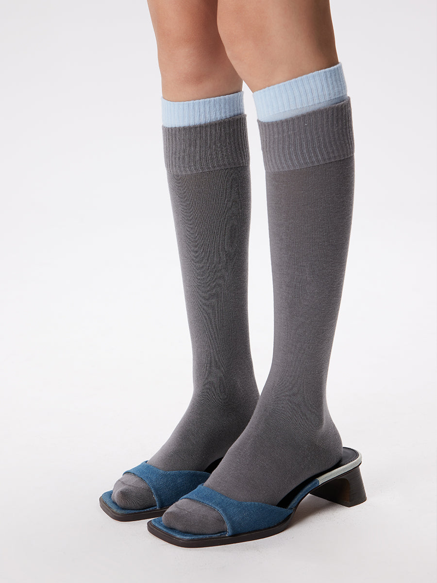 Colorblock Knee High Socks