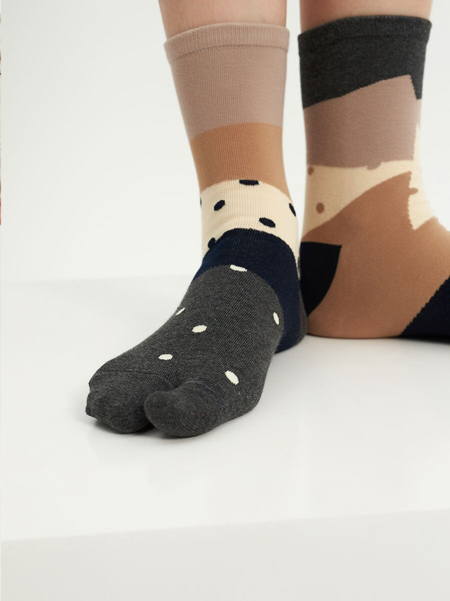 Abstract Toe Quarter Socks For Women