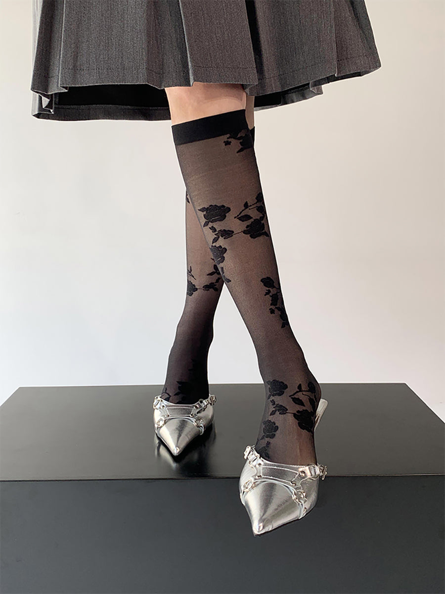 Floral Knee High Socks