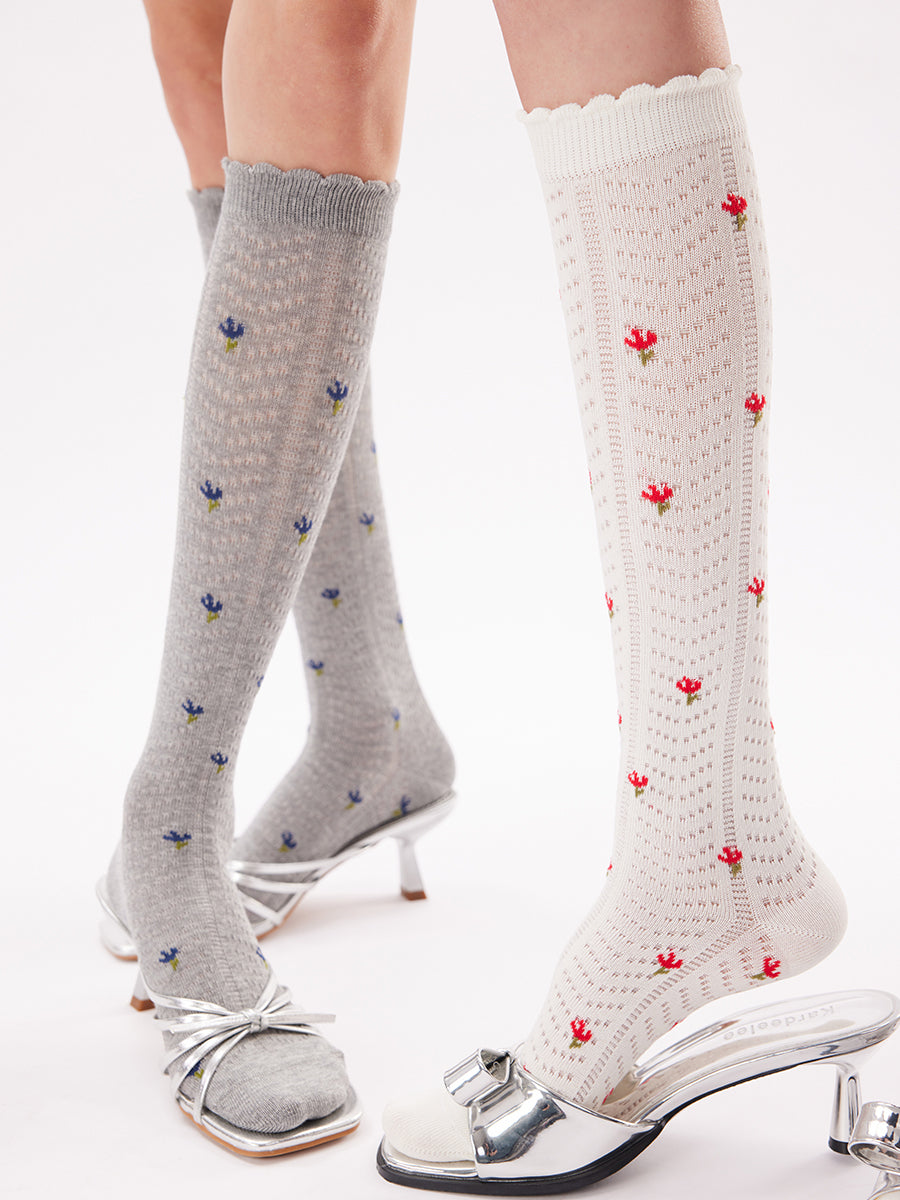 Mini Floral Knee High Socks