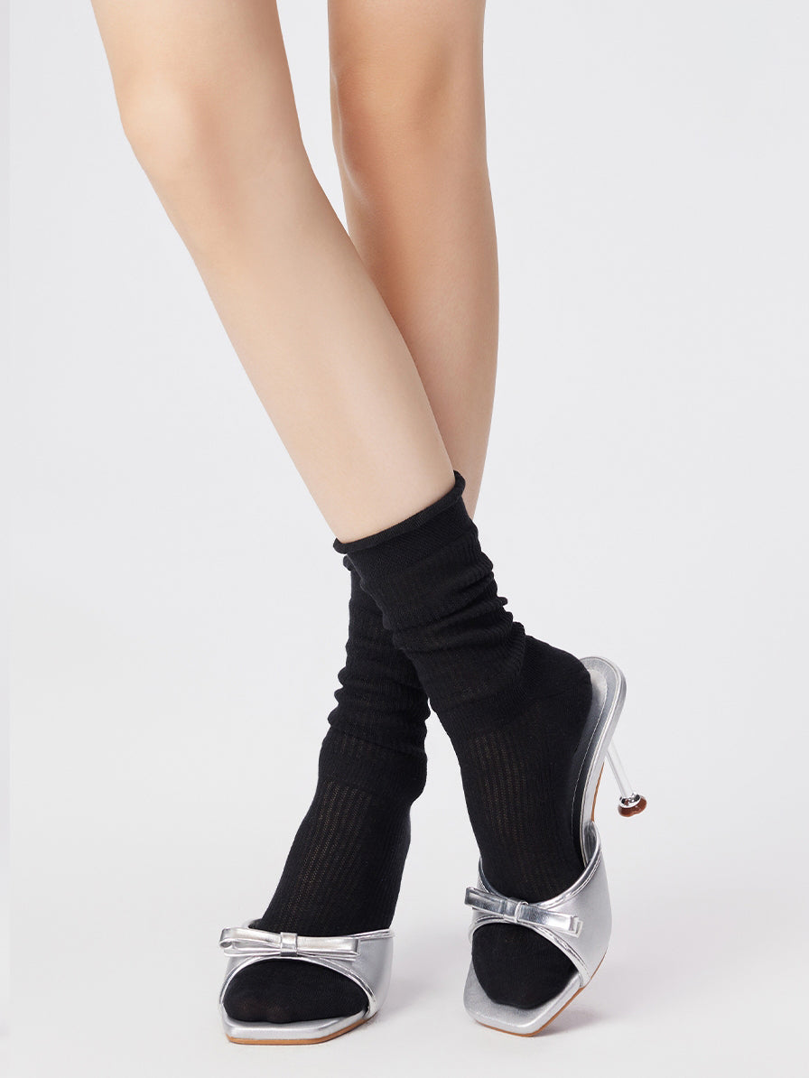 Slouch Ribbed Crew Socks