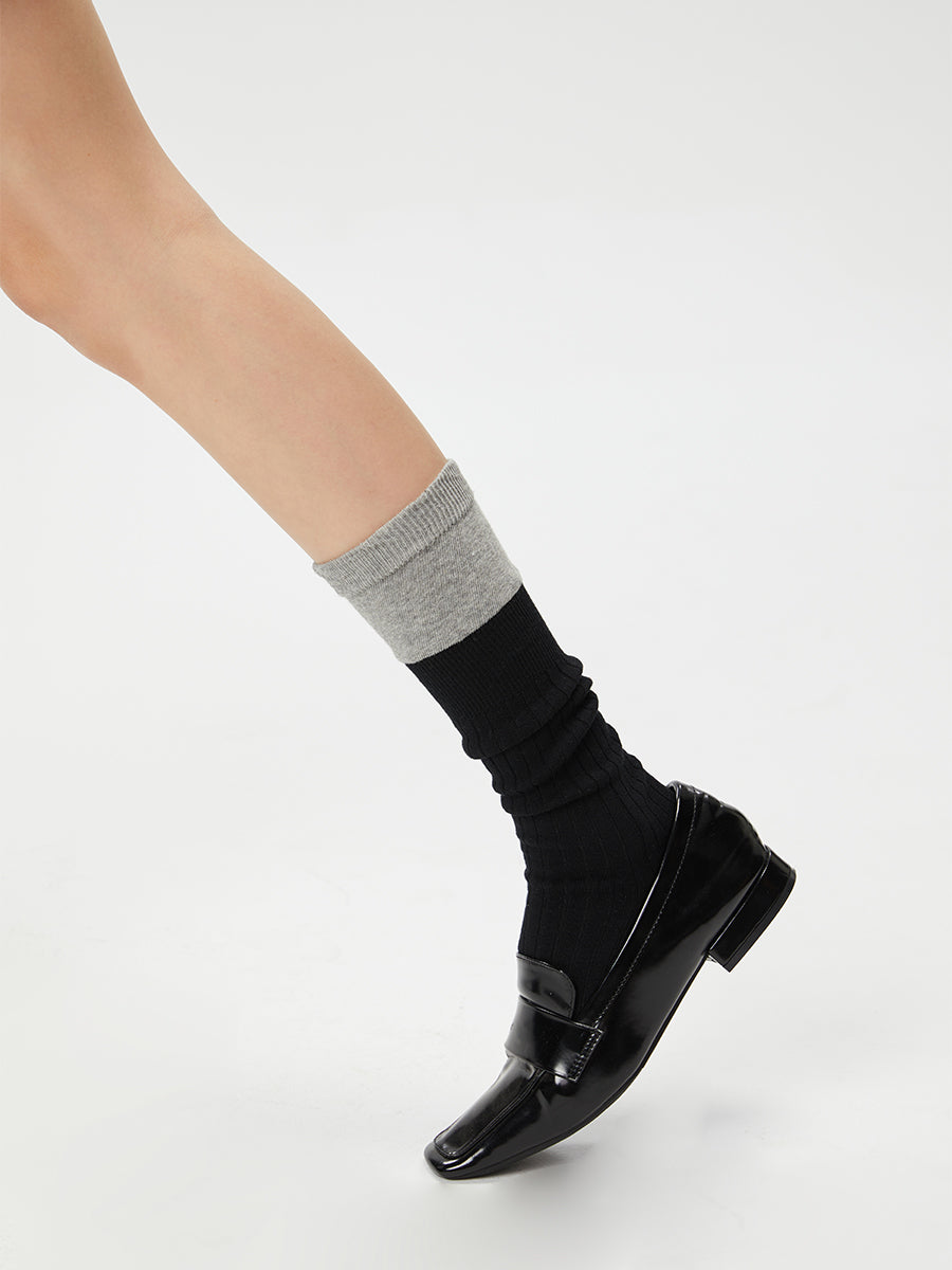 Colorblock Ribbed Crew Socks