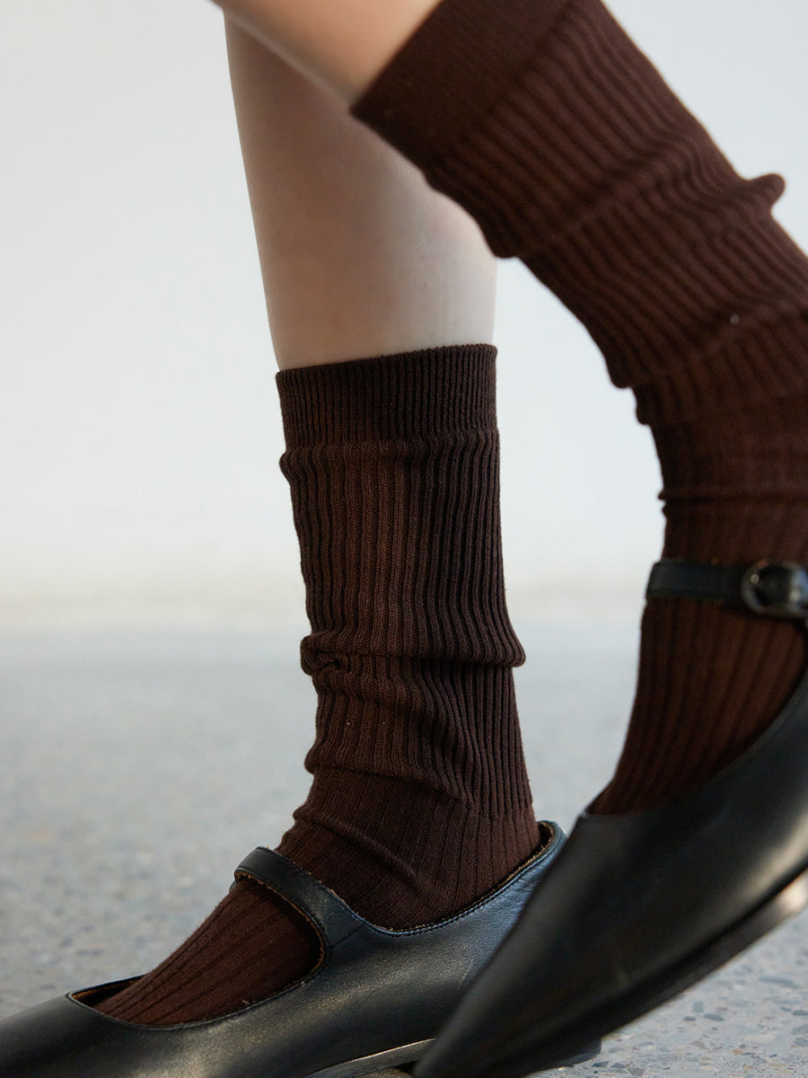 Ribbed Crew Socks