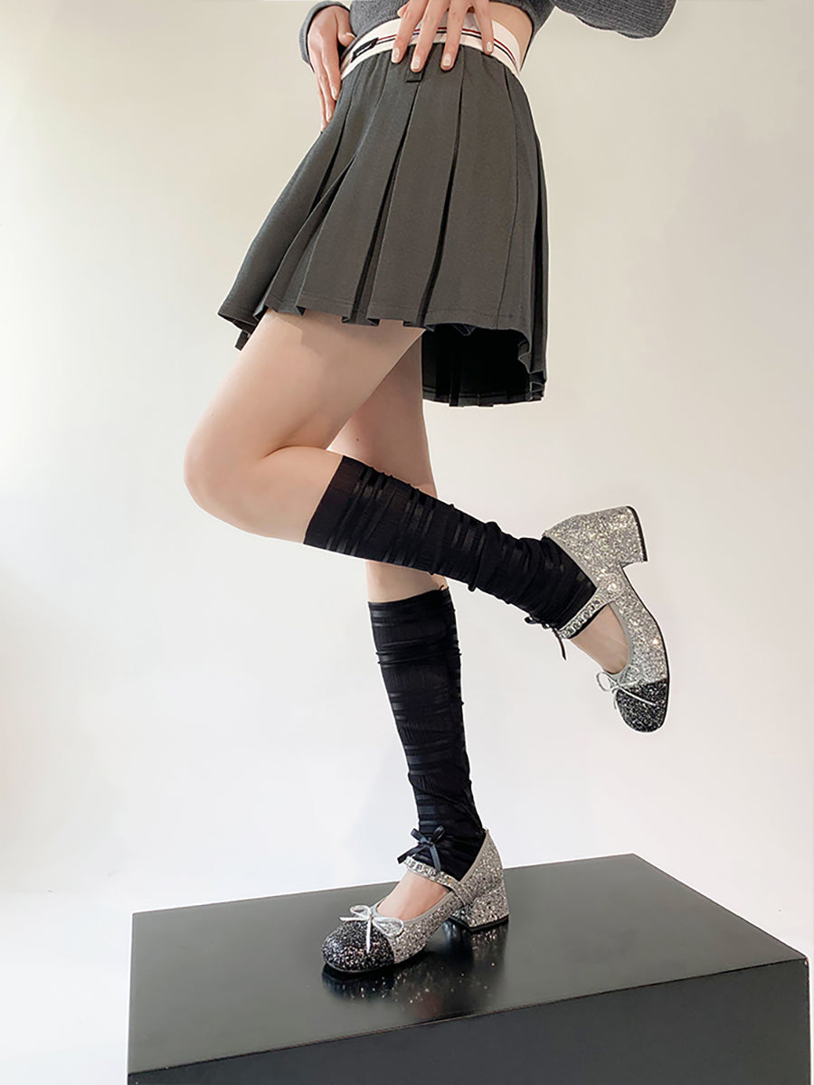 Ribbon Bow Leg Warmers