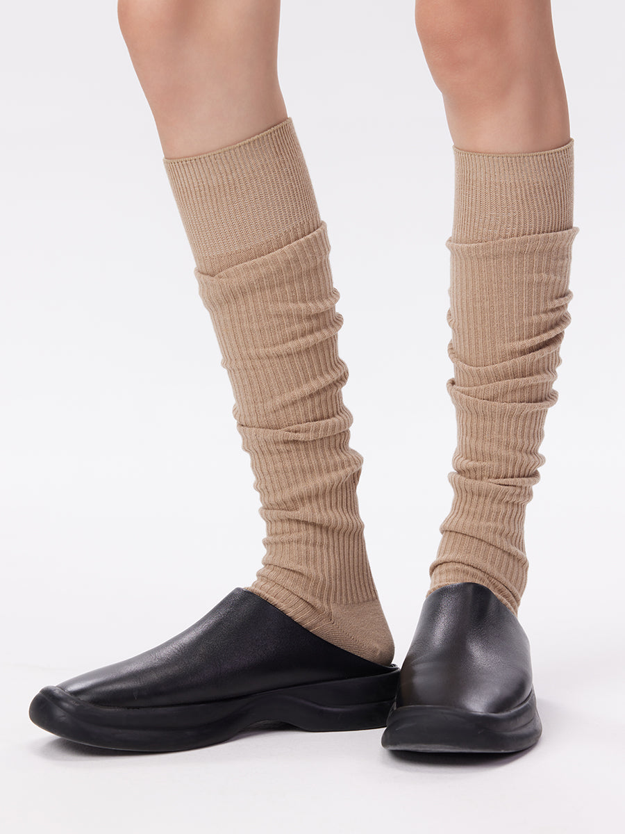 Slouch Ribbed Knee High Socks