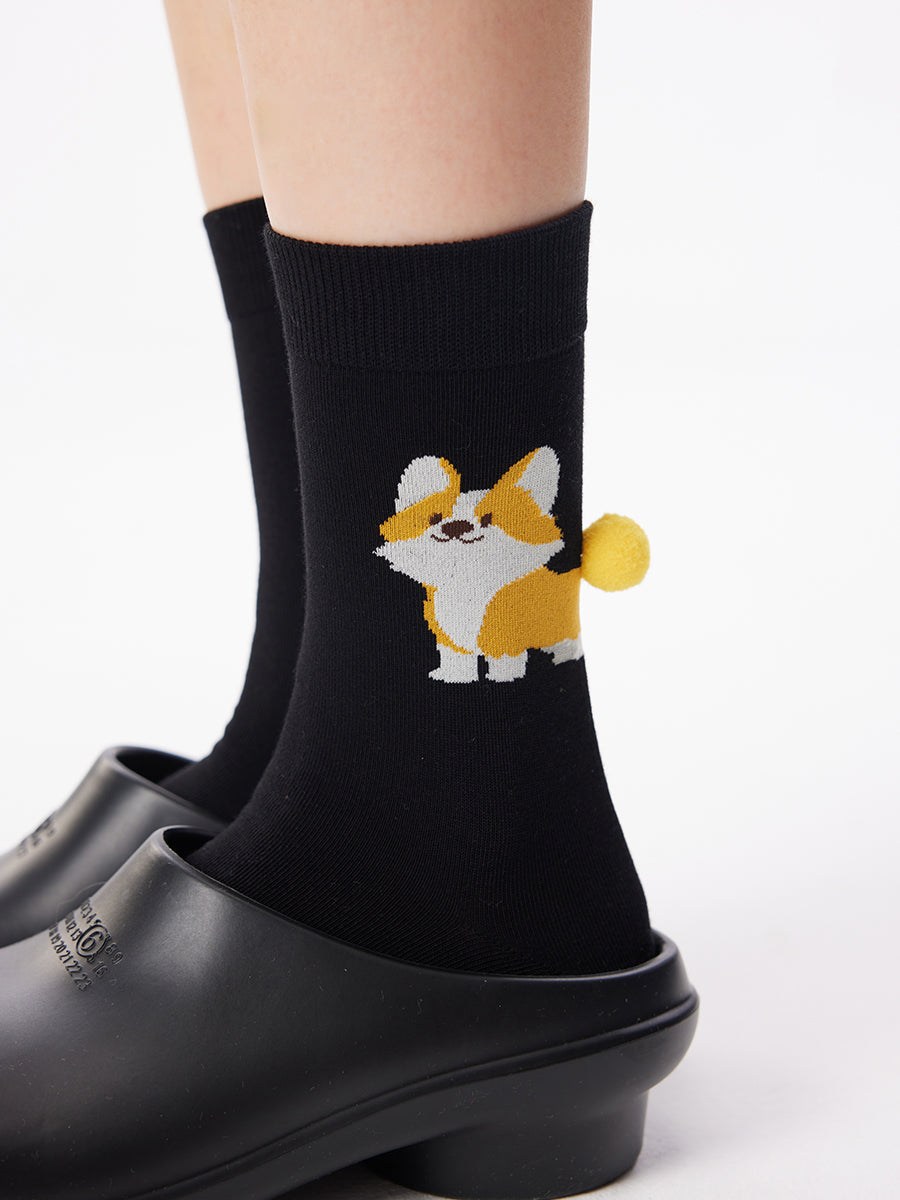 Animal Pattern Crew Socks