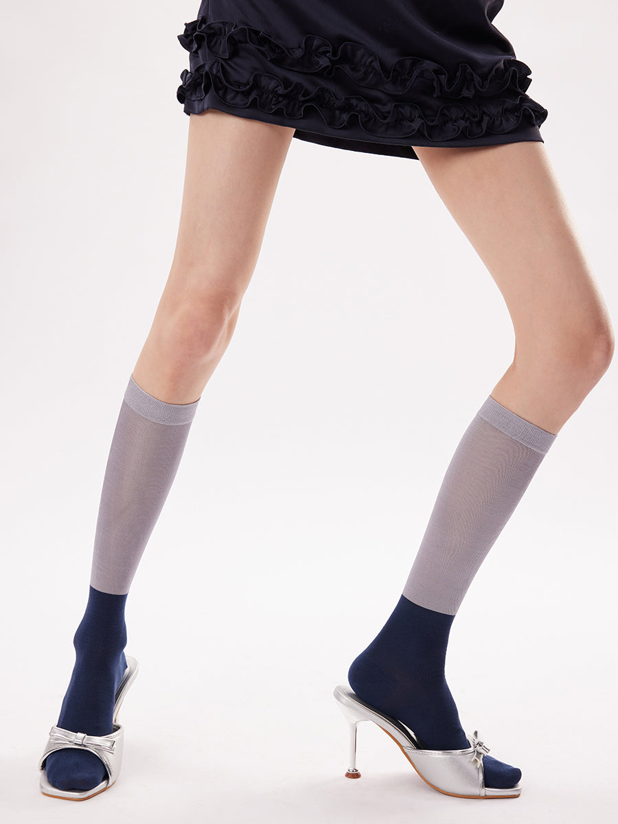 Colorblock Knee High Socks