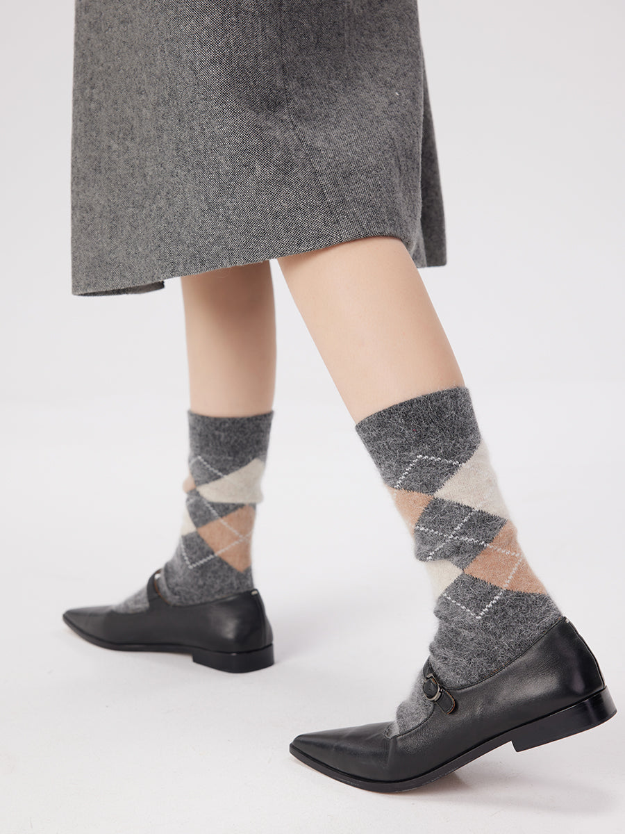 Argyle Crew Socks