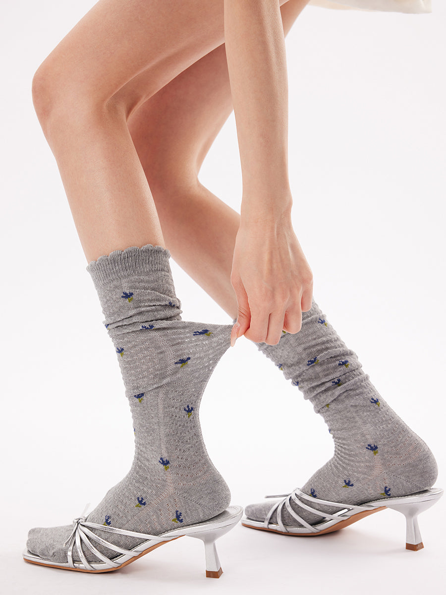 Mini Floral Knee High Socks