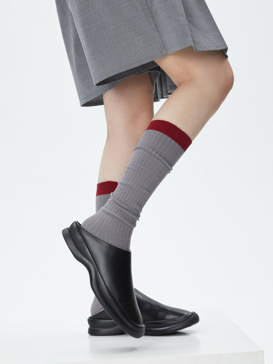 Colorblock Ribbed Knee High Socks