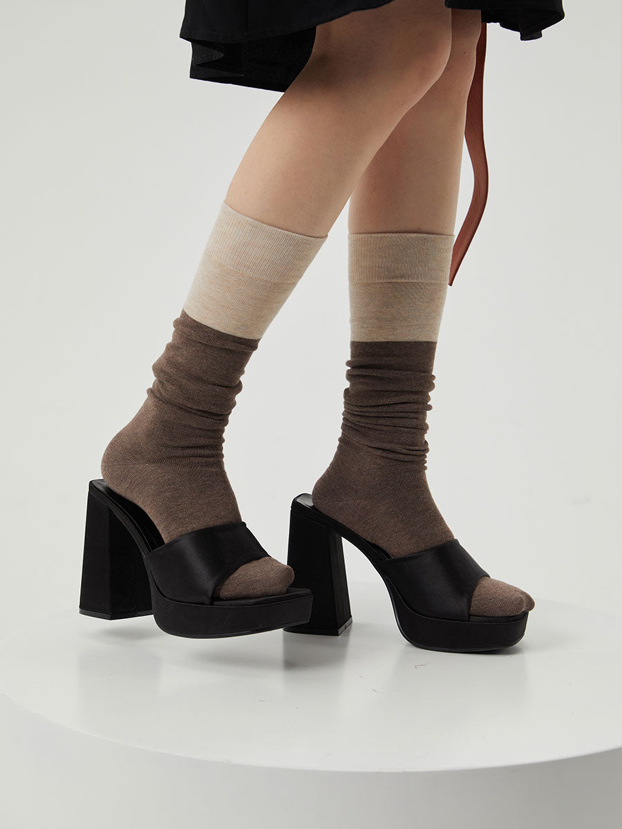 Colorblock Knee High Socks