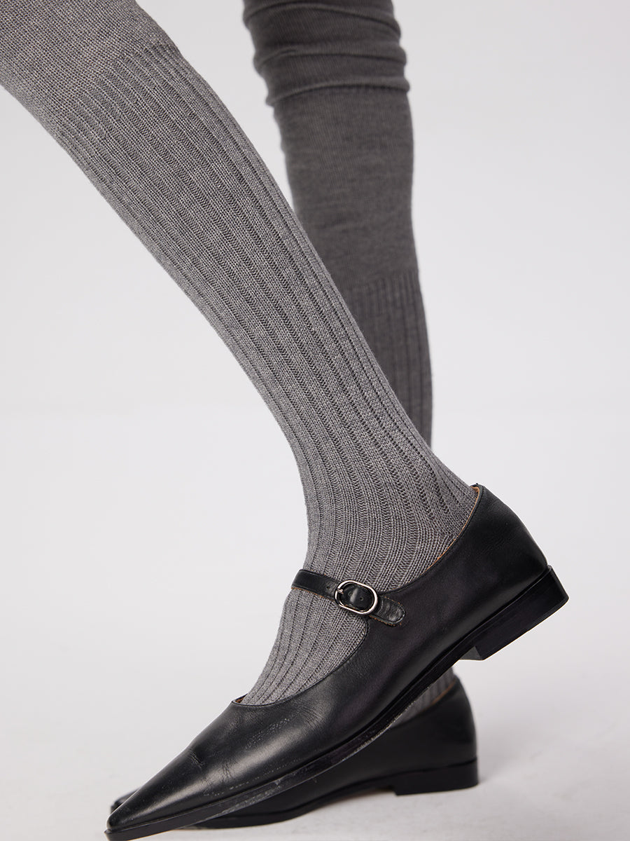 Slouch Ribbed Thigh High Socks