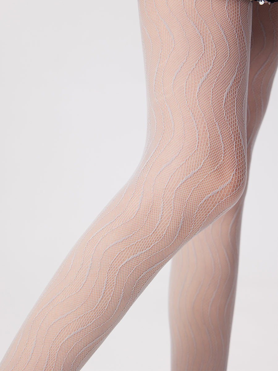 Wave Stripe Sheer Tights