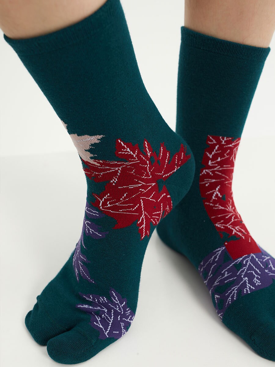 Abstract Toe Quarter Socks For Women