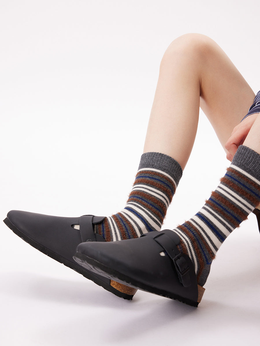 Multicolor Stripe Crew Socks