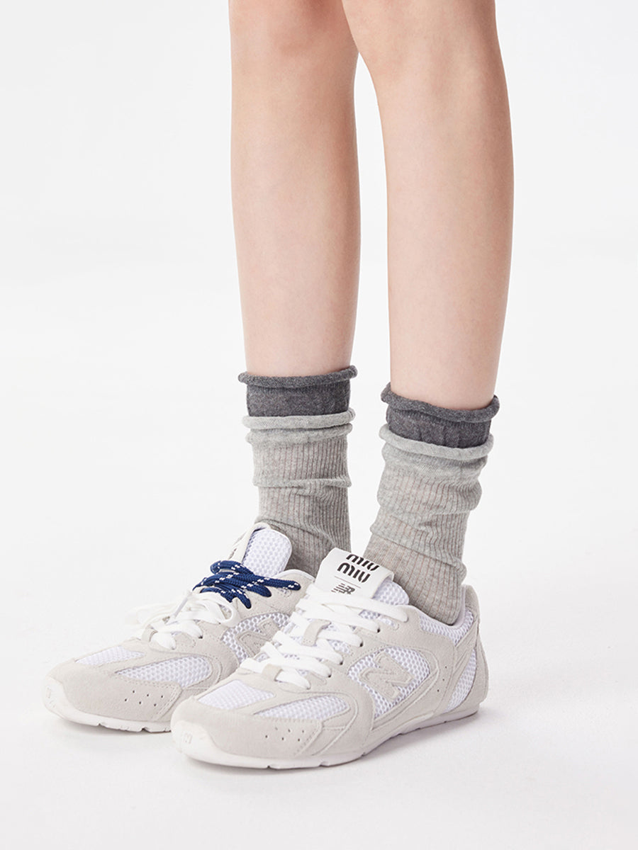 Colorblock Ribbed Slouch Crew Socks