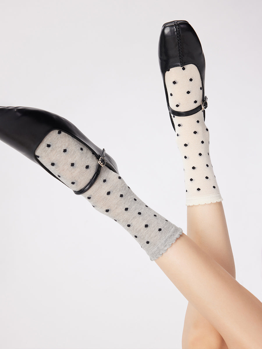 Polka Dot Crew Socks
