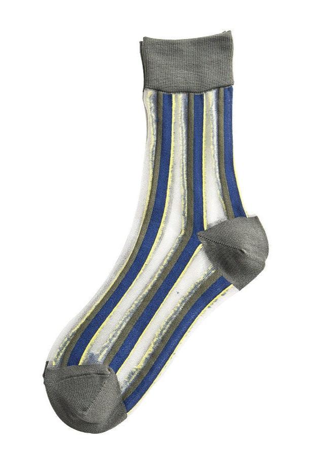 Bold Stripe Sheer Crew Socks