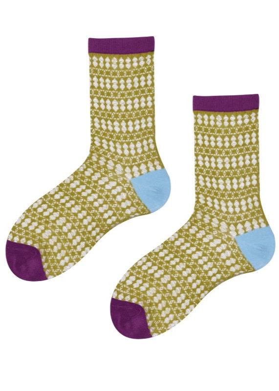 Pointelle Semi-Sheer Crew Socks