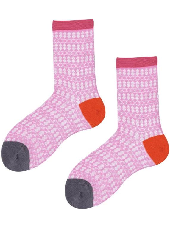 Pointelle Semi-Sheer Crew Socks