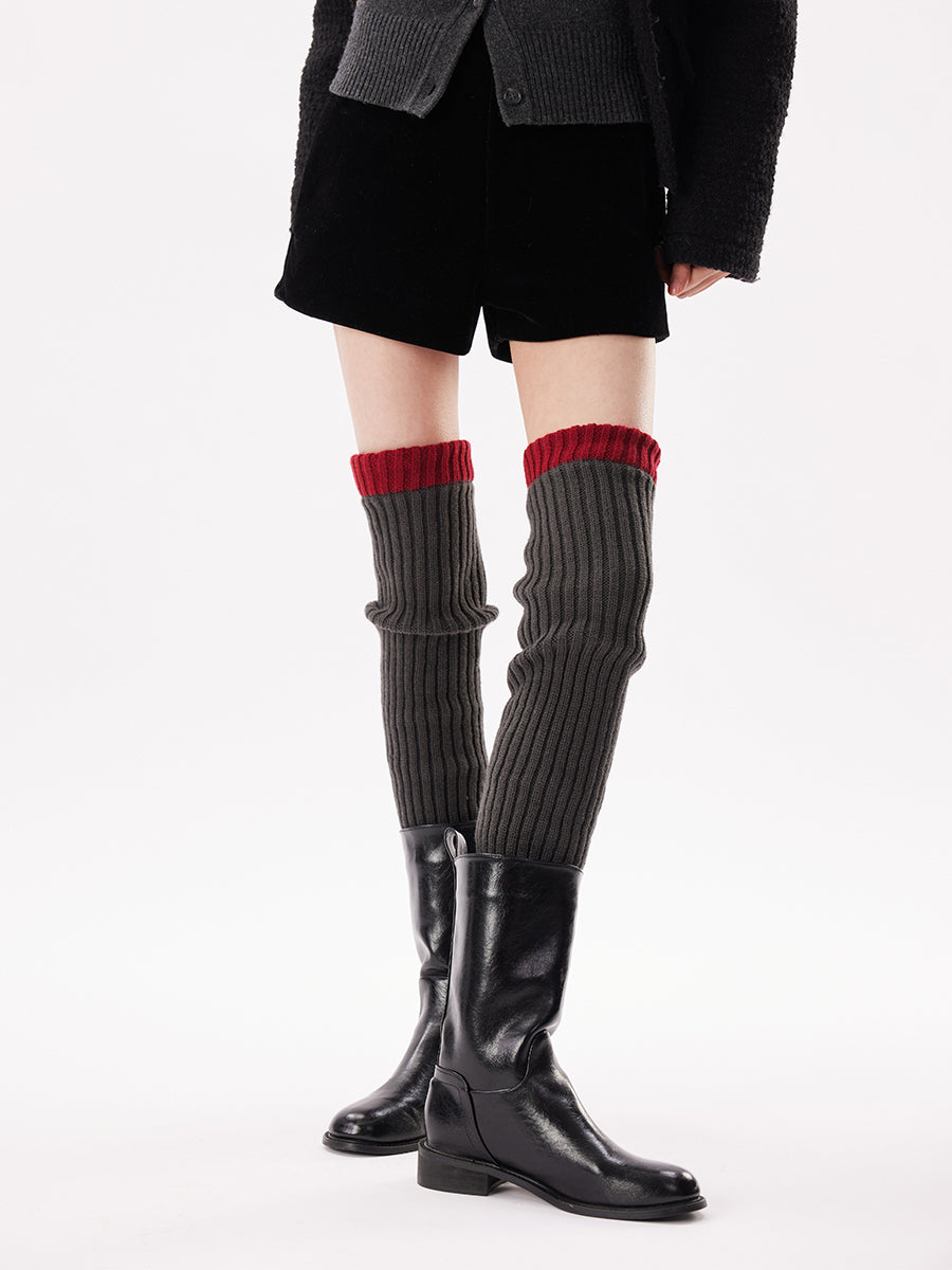 Colorblock Over-the-Knee Ribbed Knit Leg Warmers
