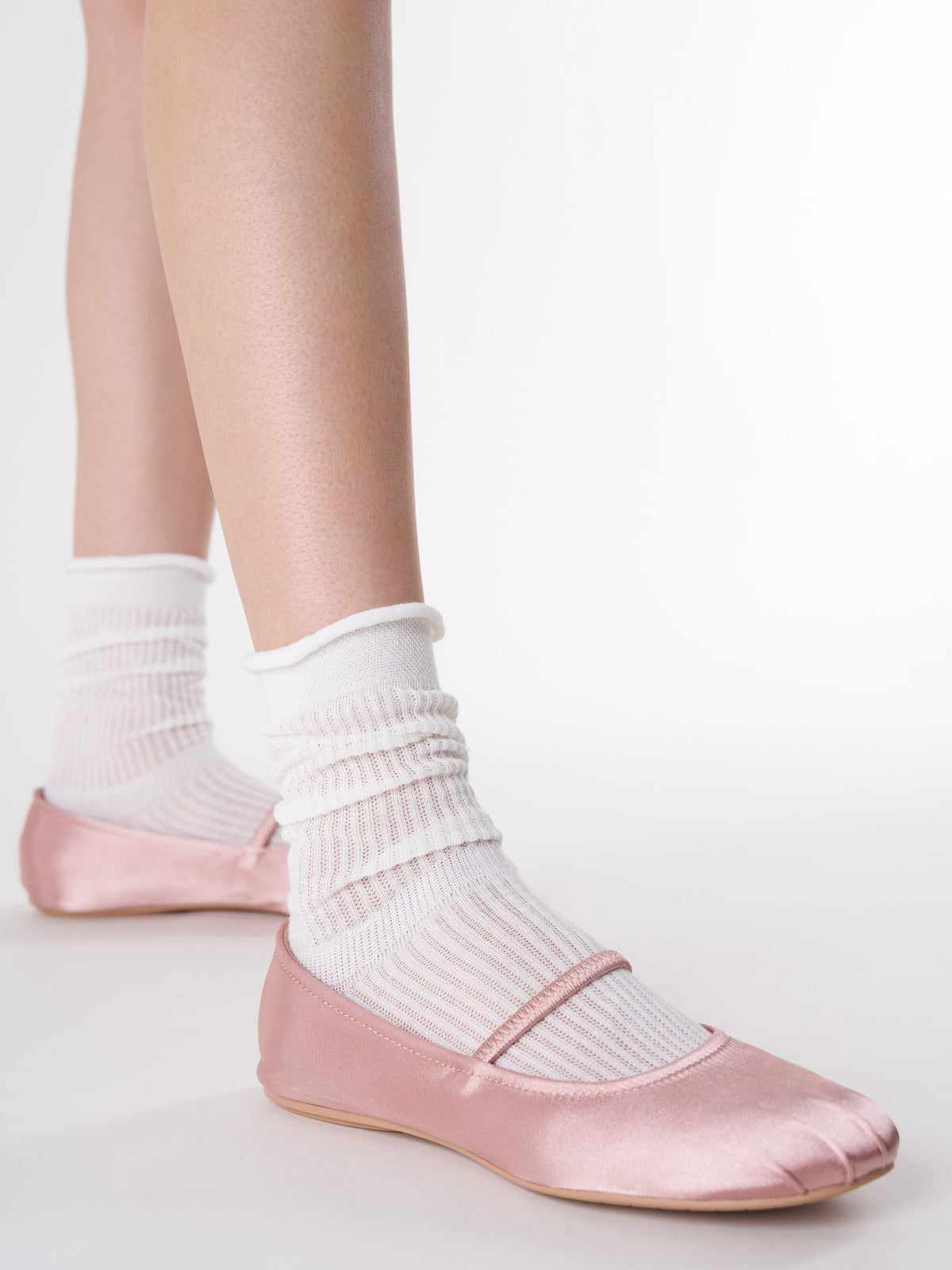 Ribbed Slouch Crew Socks
