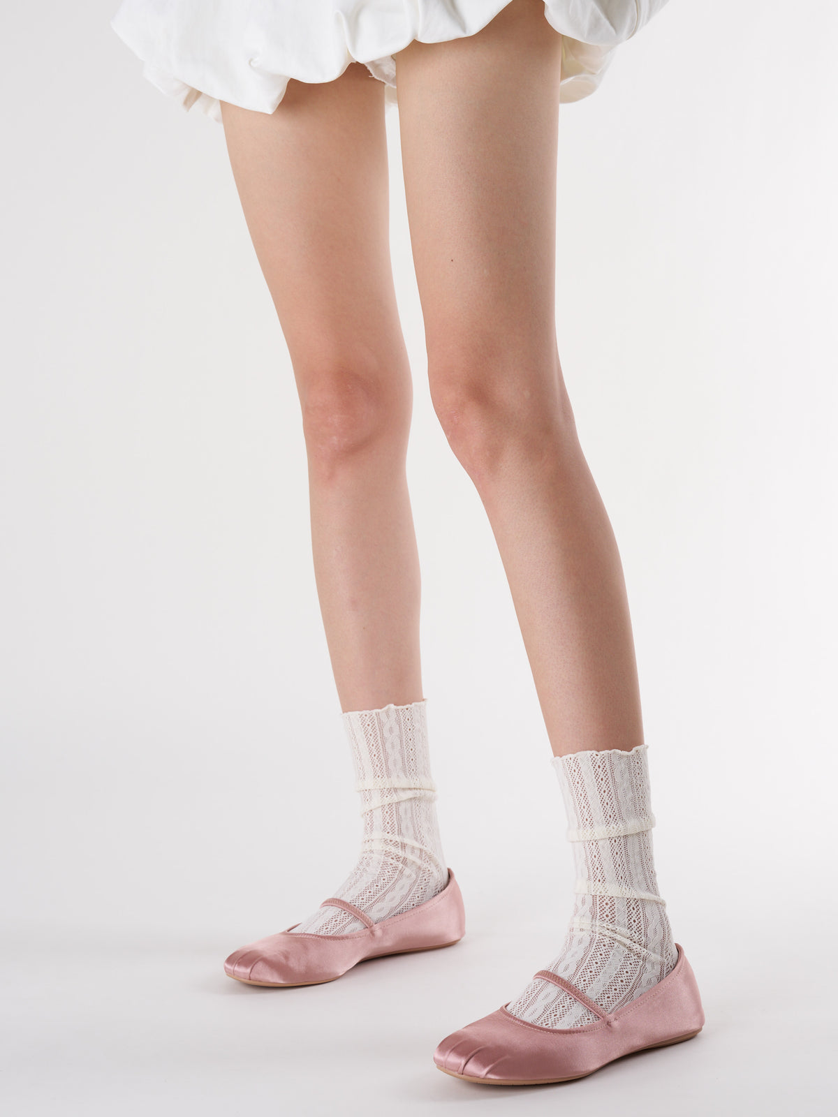 Pointelle Slouch Crew Socks