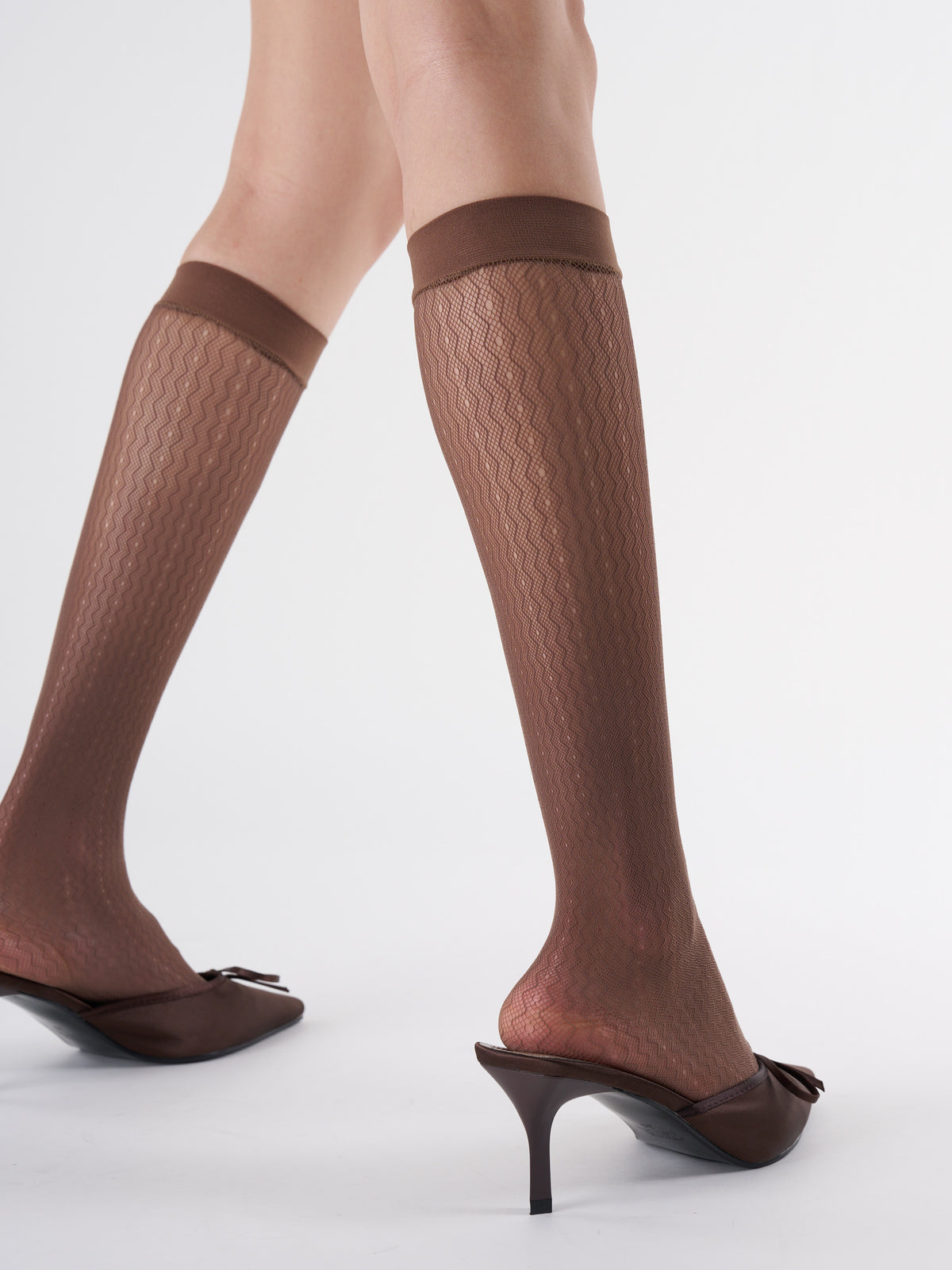 Wavy Stripe Semi-Sheer Knee High Socks