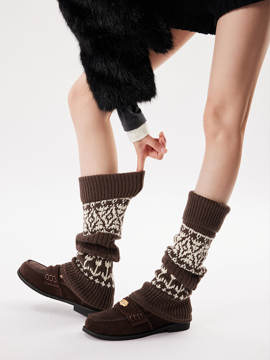 Nordic Ribbed Knit Leg Warmers