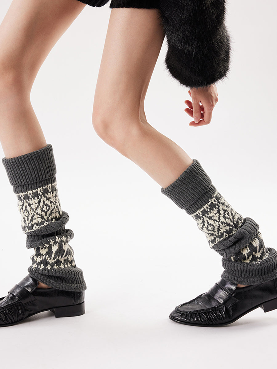 Nordic Ribbed Knit Leg Warmers