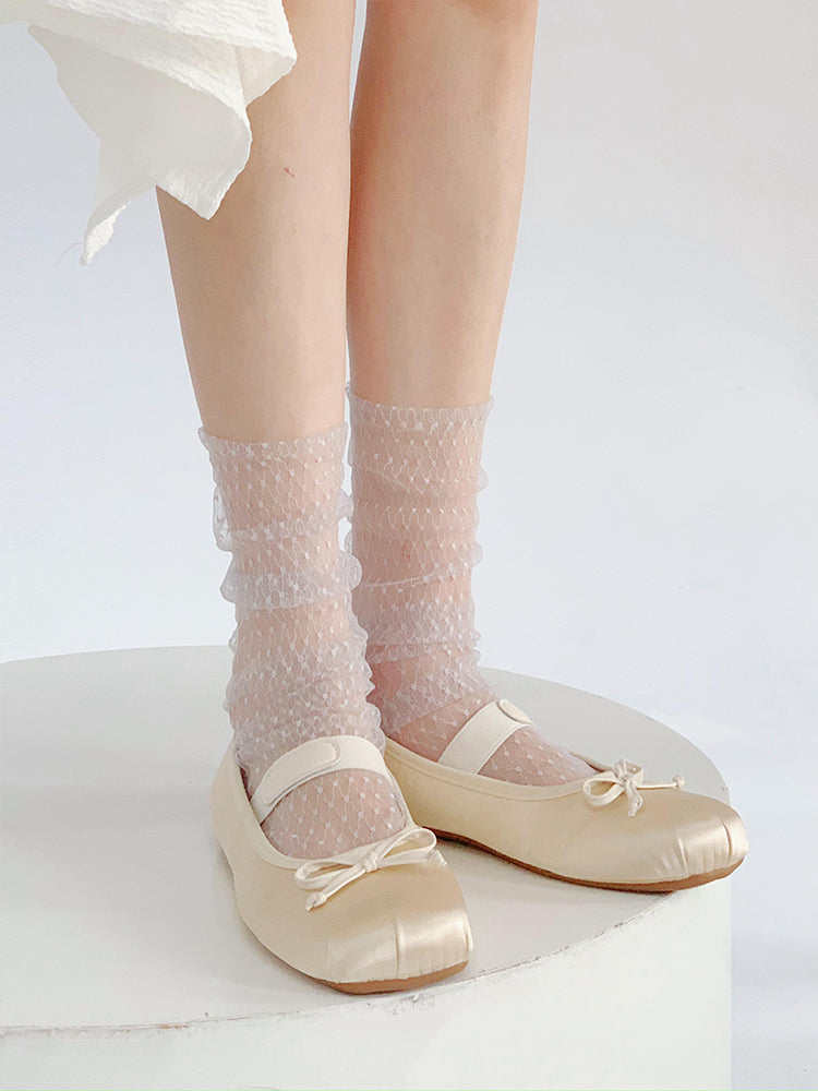 Polka Dots Tulle Crew Socks