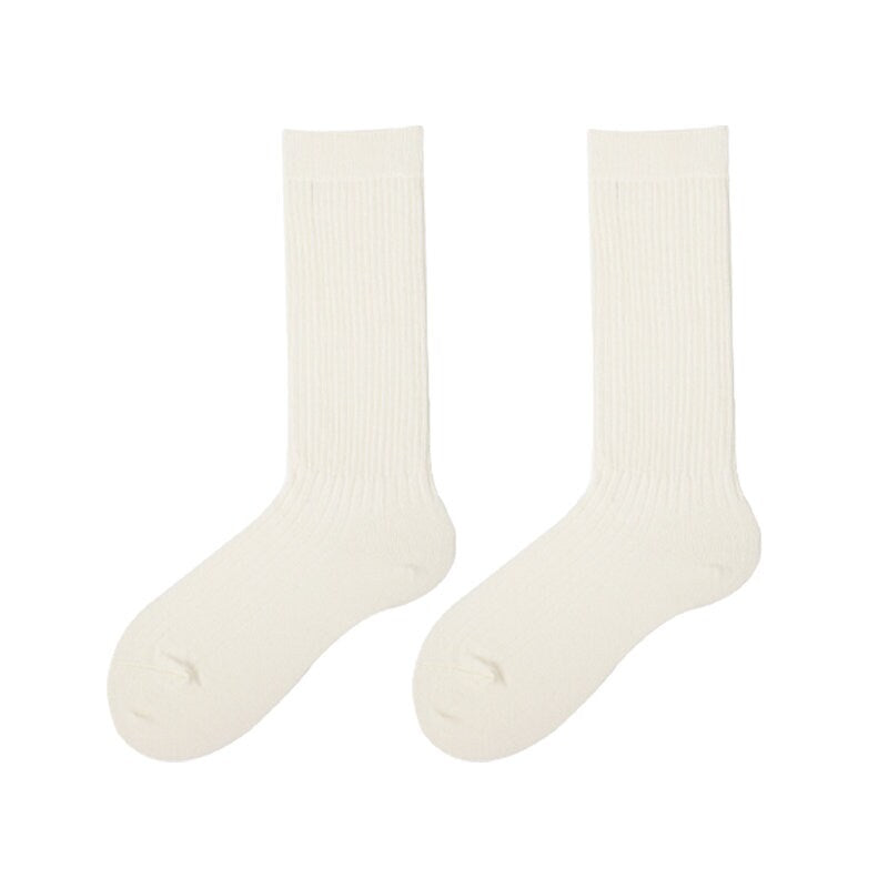 Ribbed Knit Slouch Crew Socks / Calf Socks For Women